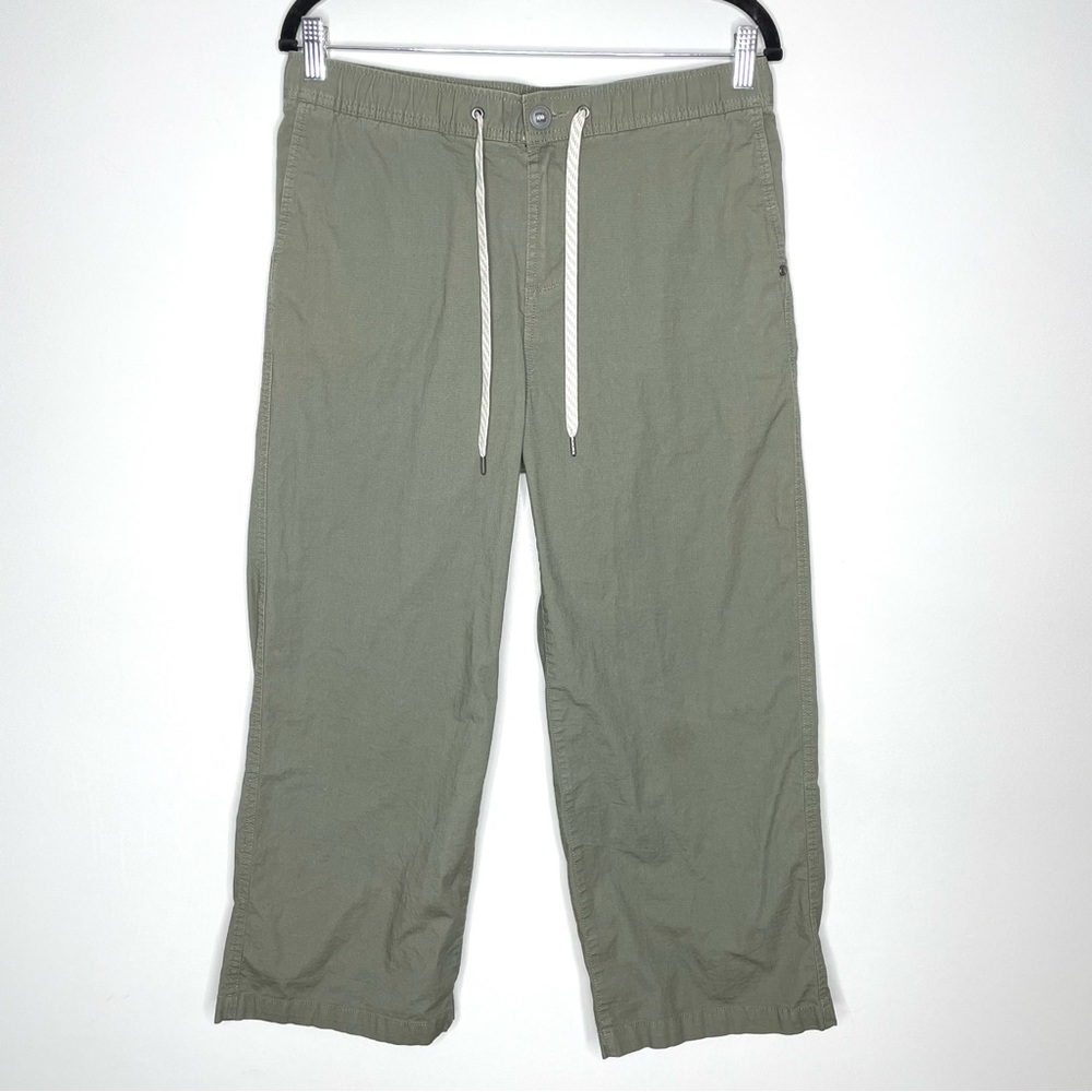 Vuori Ripstop Wideleg Pant Women’s High Rise Crop Length In Olive Green Size L